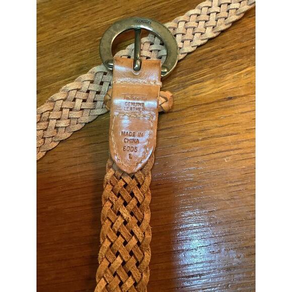Talbots Braided Leather Belt Vintage Large - Picture 3 of 4